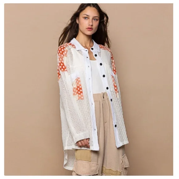 LAST ONE $40 start 121 💜💜POL oversized lace shacket - Picture 6 of 7